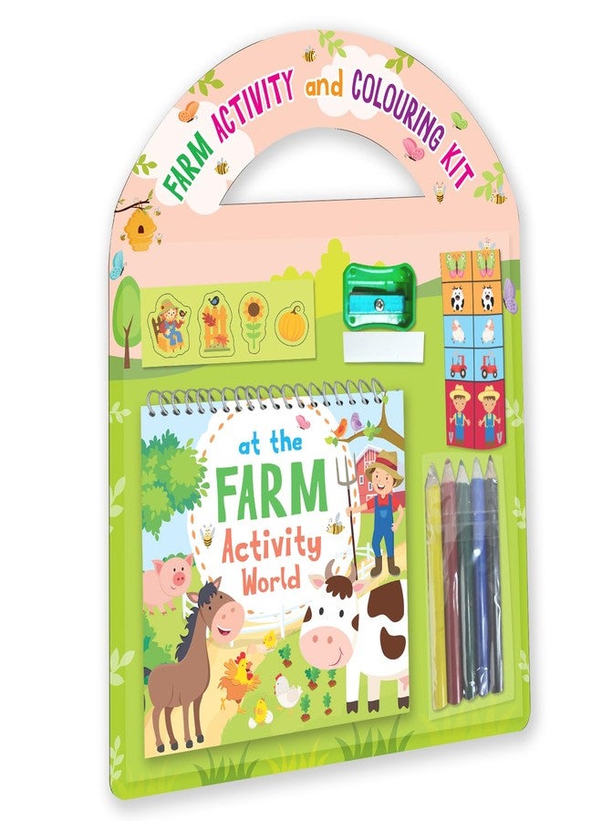 BRIJBASI Hello Friend Farm Colouring and Activity Kit: 24 Colouring Sheets with a Eraser & a Sharpener and 1 Sticker Sheet - Image 1